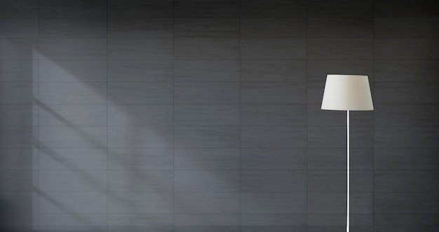 Lamp against a black wall mockup