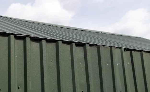 Roofing from a metal profile Metal roof structure Textured green metal roof Corrugated lining