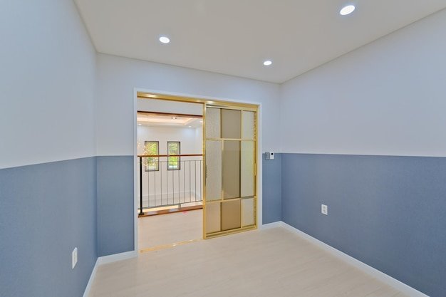 Sliding or folding doors look classic with a gold frame