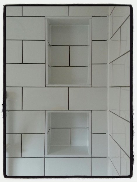 White bathroom wall