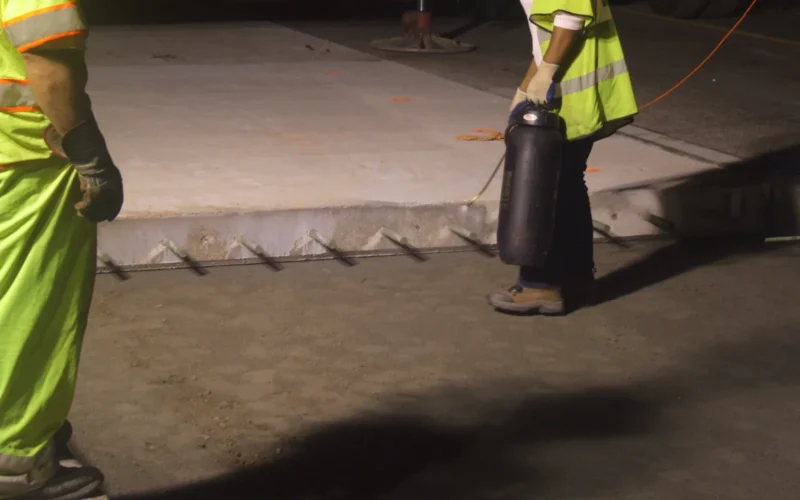 FHWA, Highways for LIFE: after installation of each slab, a bond breaker was applied to the joint face to prevent bonding of dowel grout that could prevent free joint movement.